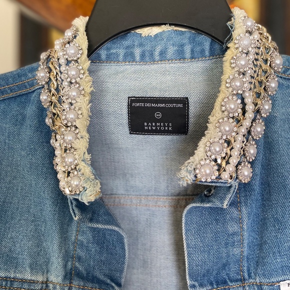 Forte Dei Marmi Couture Embellished Denim Jacket (S) - Picture 4 of 6
